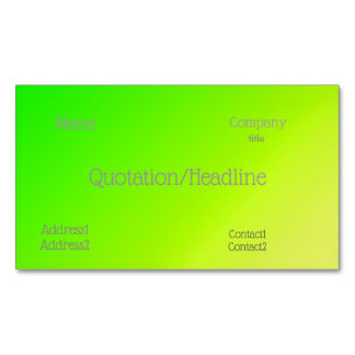 Carte De Visite Magnétique dégradé jaune-vert fluorescent
