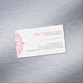 Carte De Visite Magnétique Dentelle rose blanche en damas (In Situ)