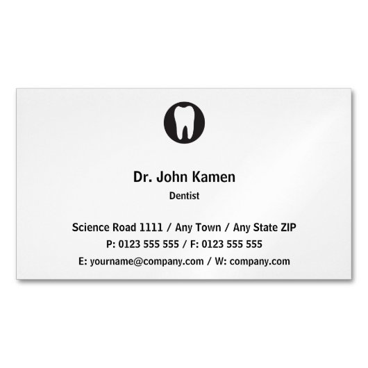 Carte De Visite Magnétique Dentiste classique | Simplement (devant)