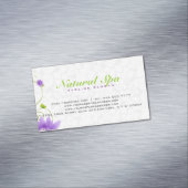 Carte De Visite Magnétique Design Floral Violet Blanc Et Vert (In Situ)