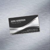 Carte De Visite Magnétique Design moderne noir et argent professionnel (In Situ)