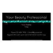 Carte De Visite Magnétique Design Professionnel Beauté Avec Parties scintilla (devant)