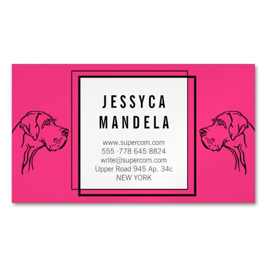 Carte De Visite Magnétique Dessin moderne Great Dane (devant)