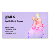 Carte De Visite Magnétique Deux Noms Nails Manicure (devant)