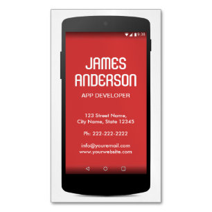 Carte De Visite Magnétique Développeur de logiciel d'application mobile Ingén