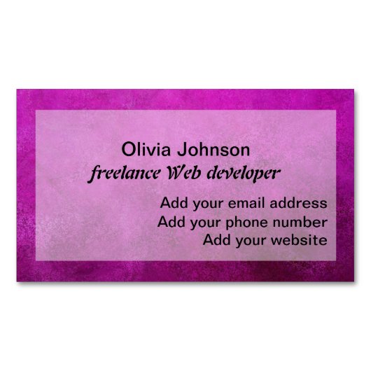 Carte De Visite Magnétique Développeur Web Freelance Digital Nomad Purple (devant)