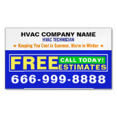 Carte De Visite Magnétique Devis Gratuits | Chauffage, Ventilation et Climati (devant)