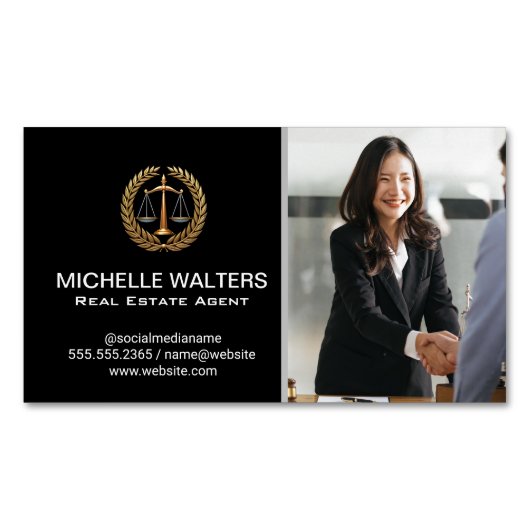 Carte De Visite Magnétique Devoir commercial | Serrer la main (devant)