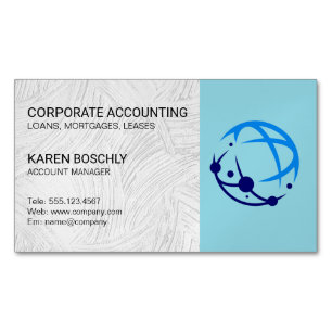 Carte De Visite Magnétique Directeur de compte Logo Global Corporatif