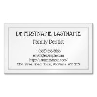 Carte de visite magnétique discret pour dentiste d