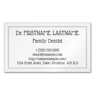 Carte de visite magnétique discret pour dentiste d