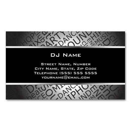 Carte de visite magnétique DJ unique (devant)