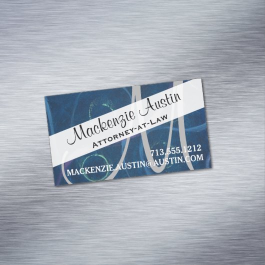 Carte De Visite Magnétique Doodle Abstrait | Pastel Chalk Scribble Monogramme (In Situ)