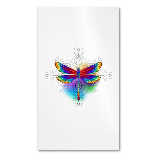 Carte De Visite Magnétique Dragonfly en arc-en-ciel (devant Vertical)