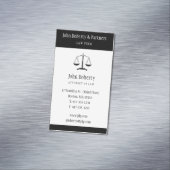 Carte De Visite Magnétique Droit | Classy Black Scales of Justice (In Situ)