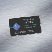 Carte De Visite Magnétique Drôle Retraité, Noir & Bleu, do-it-yourself Sac (In Situ)