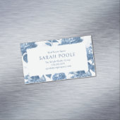 Carte De Visite Magnétique Dusty Blue Hydrangea Élégant agent immobilier (In Situ)