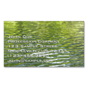 Carte De Visite Magnétique Eaux de Oak Creek Jaune et Vert Photo de Nature
