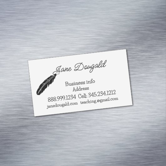 Carte De Visite Magnétique Écrivain minimal, Juriste, Enseignant, Instructeur (In Situ)