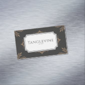 Carte De Visite Magnétique Elegant Antique Gold Botanical Black Formal Frame (In Situ)