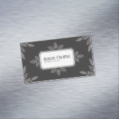 Carte De Visite Magnétique Elegant Botanical Line Art Black and White Formal (In Situ)