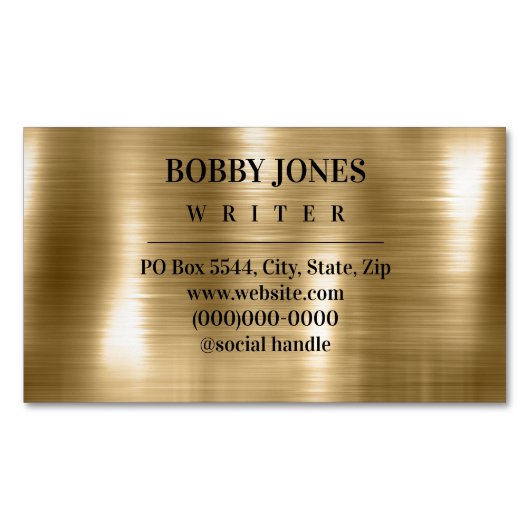 Carte De Visite Magnétique Élégant brossé d'huile métallique (devant)