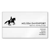 Carte De Visite Magnétique Élégant cavalier de pression exécutant une Pirouet (devant)