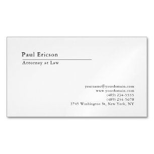 Carte De Visite Magnétique Élégant Classique Simple Professionnel