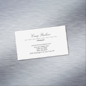 Carte De Visite Magnétique Elégant Ecriture Main Blanc (In Situ)