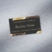 Carte De Visite Magnétique Élégant léopard noir et or (In Situ)