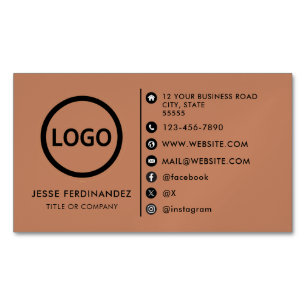 Carte De Visite Magnétique Élégant Logo Personnalisé Moderne Minimaliste