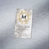 Carte De Visite Magnétique Élégant marbre à disposition de fleurs (In Situ)