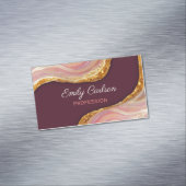 Carte De Visite Magnétique Elégant marbre rose vif art faux or parties scinti (In Situ)