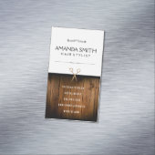 Carte De Visite Magnétique Élégant noir subtil Wavy | Ciseaux de salons de bo (In Situ)