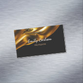 Carte De Visite Magnétique Élégant or noir et faux liquide (In Situ)
