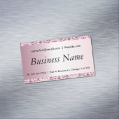 Carte De Visite Magnétique Élégant rose Tourmaline Damask (In Situ)