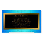 Carte De Visite Magnétique Élégant Royal Blue Metal (devant)