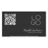 CARTE DE VISITE MAGNÉTIQUE ÉLÉGANT SCRIPT MINIMAL QR CODE MARQUE D'AFFAIRES (devant)
