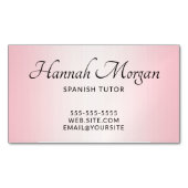 Carte De Visite Magnétique Élégant Script Pale Rose Ombre (devant)