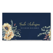 Carte De Visite Magnétique Elégant tournesol rustique Eucalyptus (devant)