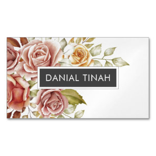 Carte De Visite Magnétique Elégante aquarelle florale