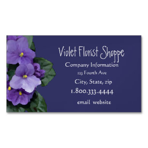 Carte De Visite Magnétique Élégante Fleur de la nature Plante violet africain