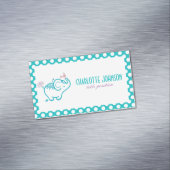 Carte De Visite Magnétique Eléphant Bébé mignon Avec Fleurs (In Situ)