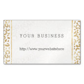 Carte De Visite Magnétique Empreinte de léopard Gold White     (devant)