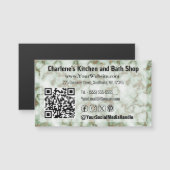 Carte de visite magnétique en marbre d'or vert Fau (Devant / Derrière)