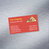 Carte de visite magnétique en tranche de pizza