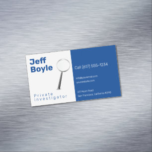 Carte De Visite Magnétique Enquêteur privé   Inspecteur professionnel bleu