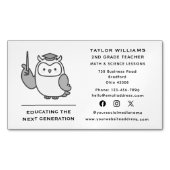 Carte De Visite Magnétique Enseignant Owl Enseignant Tuteur Tutorer les média (devant)