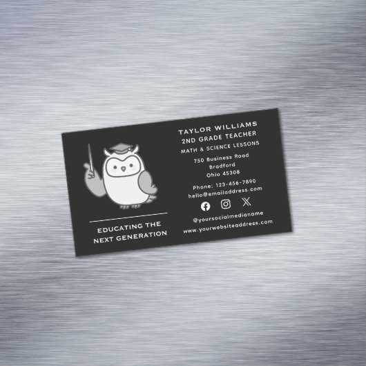 Carte De Visite Magnétique Enseignant Professeur Professeur Professeur Profes (In Situ)