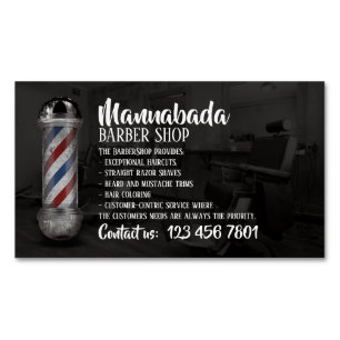 Carte De Visite Magnétique Enseignes de poteau de barbier boutique personnali
